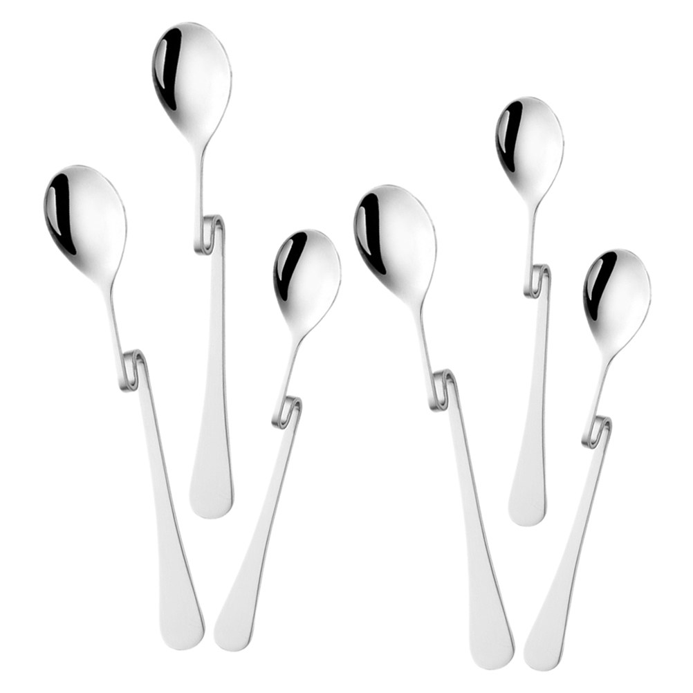 Bar Spoon Twisted - 6 Stück Edelstahl S-förmige Kaffeelöffel, Kreatives