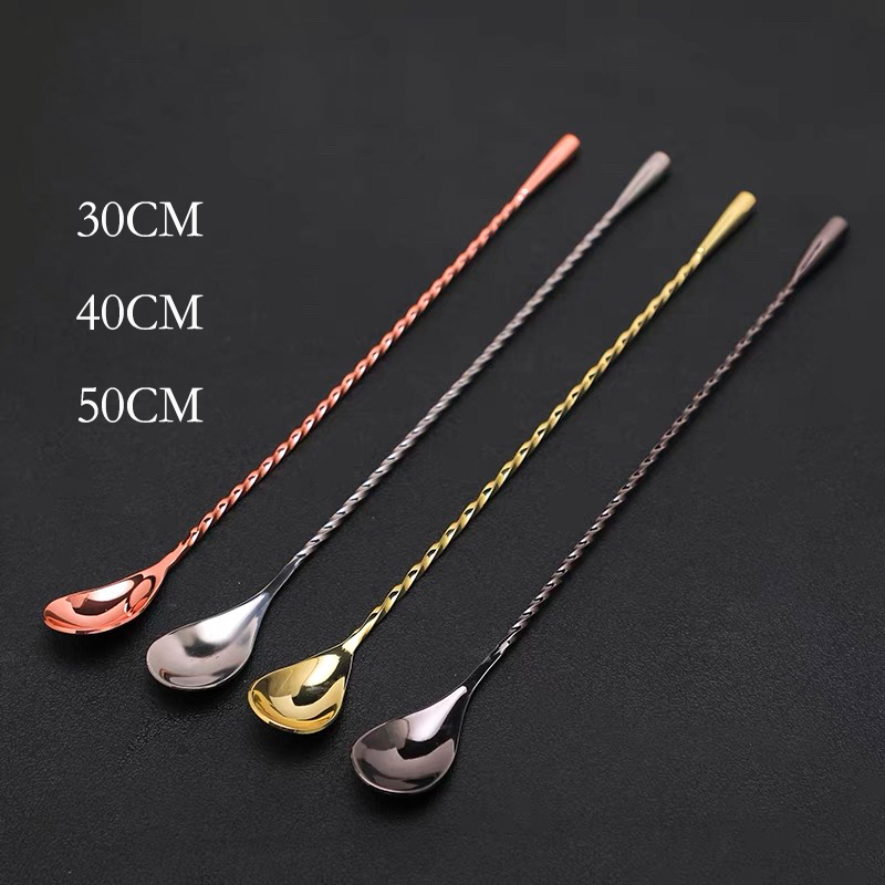 Bar Spoon Twisted - 30cm/40cm/50cm Teardrop Cocktail Bar Löffel Mischlöffel