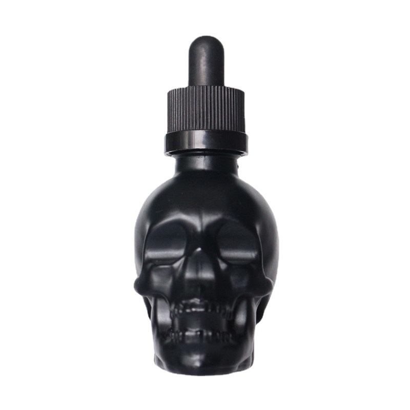 Bitters Bottle Set - Totenkopf-Bitterflasche aus Glas mit Tropfer für