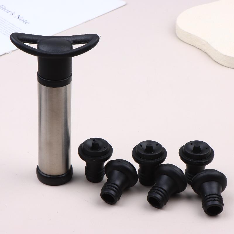 Wine Preservation Pump - 【Schön】Vakuumpumpen-Weinkonservierer-Set, Vakuum-Weinstopfen für Weißwein/Bier, Zinklegierung, hält