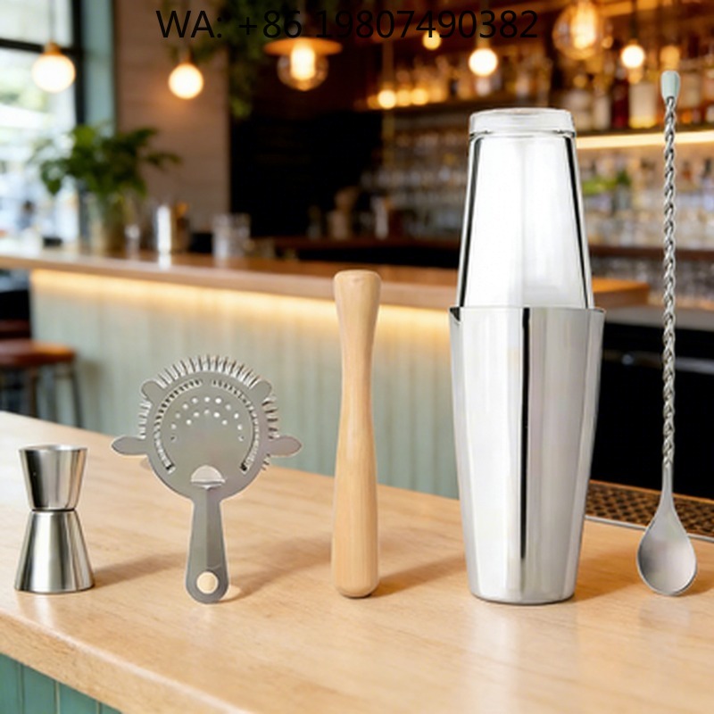 Boston Shaker Set - 6-teiliges minimalistisches, umweltfreundliches Cocktail-Shaker-Set, 800 ml