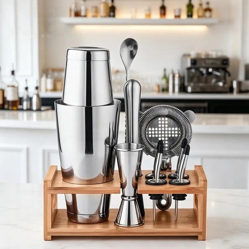 Boston Shaker Set - Edelstahl-Cocktail-Mixer-Set Kombinations-Shaker Bar-Mixer Boston-Shaker Komplettset