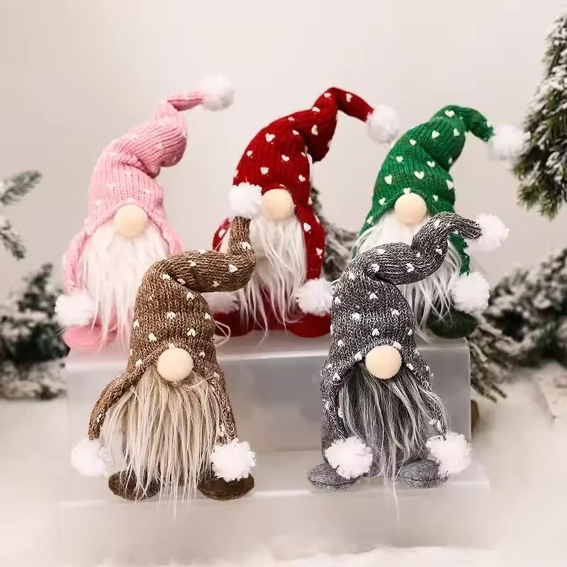 Home Bargains - Weihnachtswichtel-Plüsch-Weihnachtsmann-Puppe, Weihnachts-Hängeornamente, Modische Partydekoration, Zubehör für