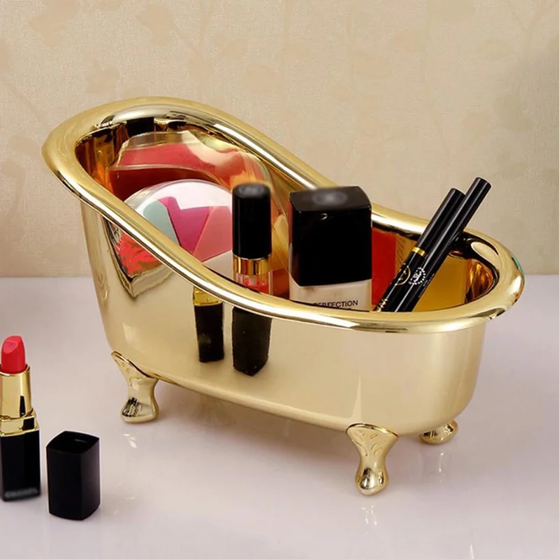 Bar Cart Gold - Mini Badewanne Seife Schmuck Lagerung Box
