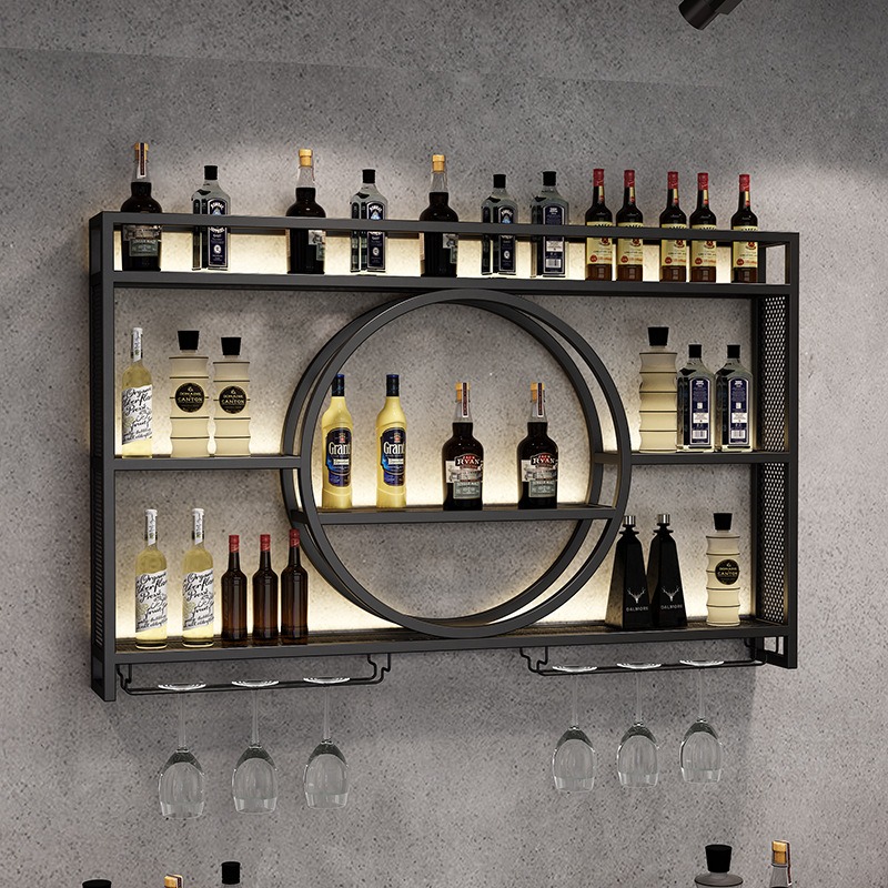 Home Bar Stand - Bar-Weinregal, wandmontierter Weinschrank, Barregal, Wein-Präsentationsregal für
