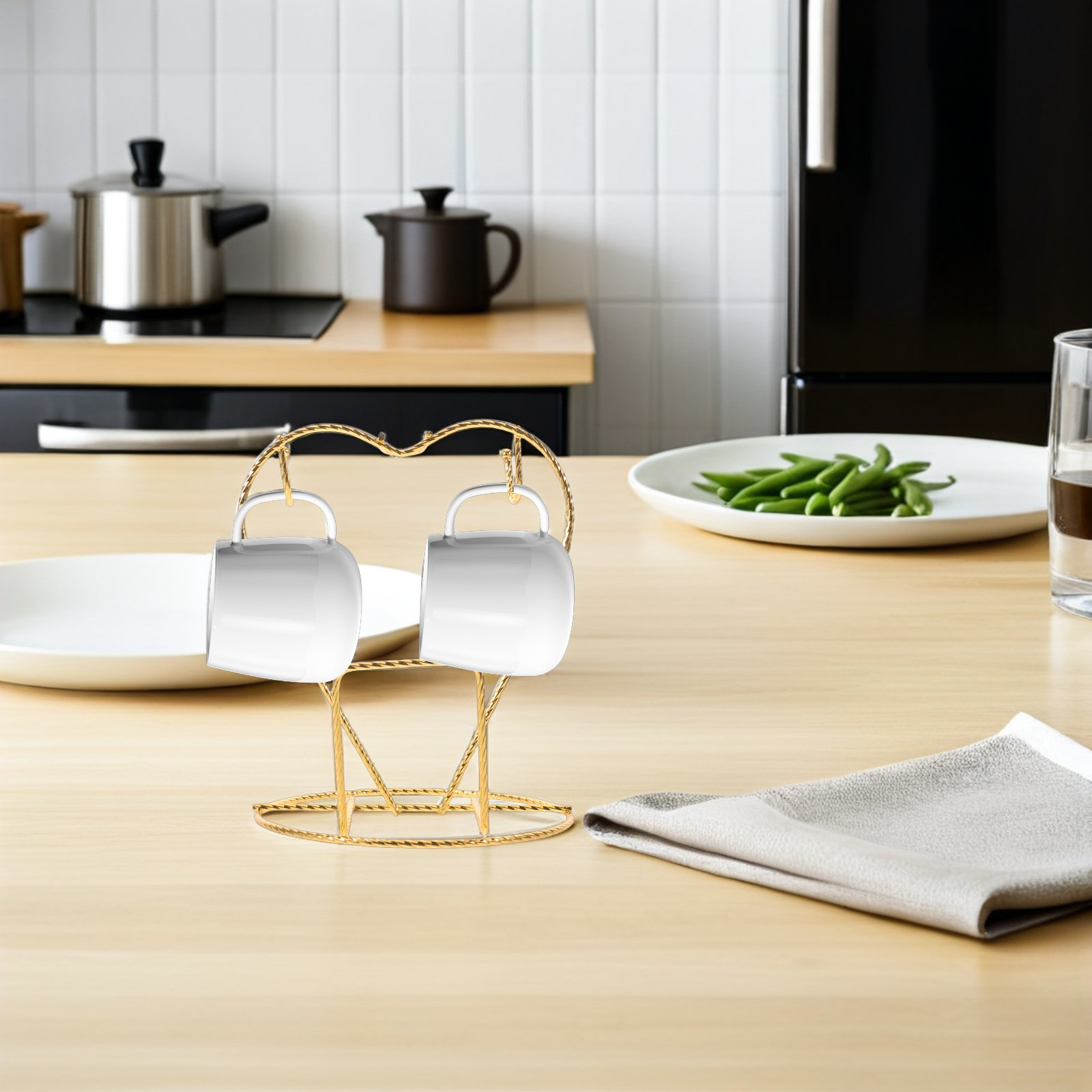 Bar Spoon Twisted - Kaffeetassen-Organizer für die Arbeitsplatte, Metall-Becherhalter mit