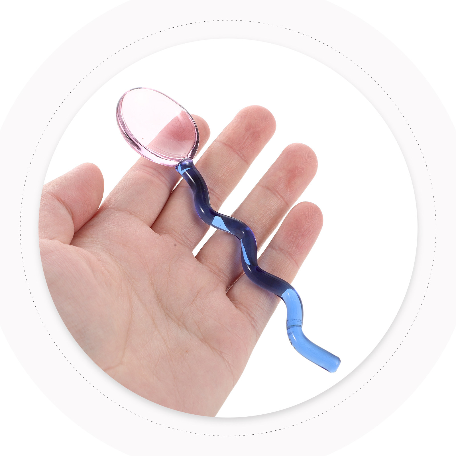 Bar Spoon Twisted - Glas-Kaffeelöffel, hitzebeständig, mit verdrehtem, farbigem Griff,