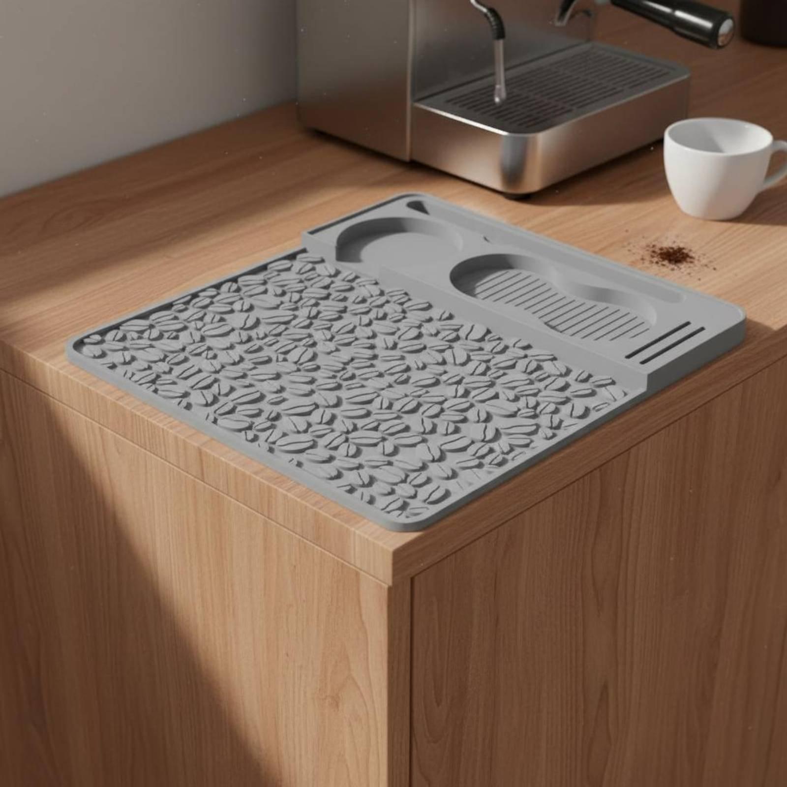 Home Bar Stand - Kaffeepresse-Unterlage Silikon Kaffee-Bar Zubehör Organizer Kaffeestation-Matte