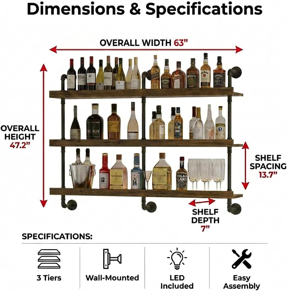 Wandmontiertes Weinregal mit L – Home Bar Stand Bewertung und Preis