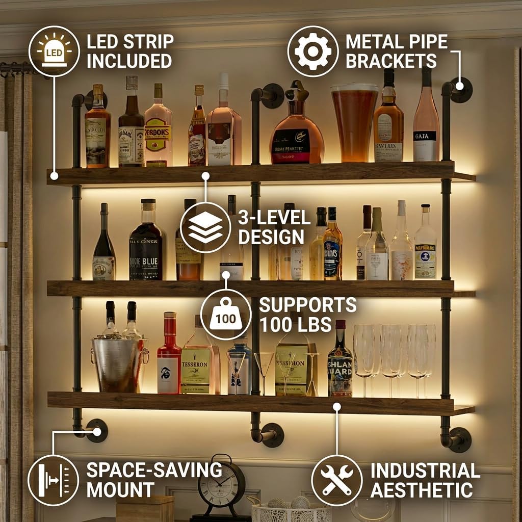 Wandmontiertes Weinregal mit L – Home Bar Stand Bewertung und Preis