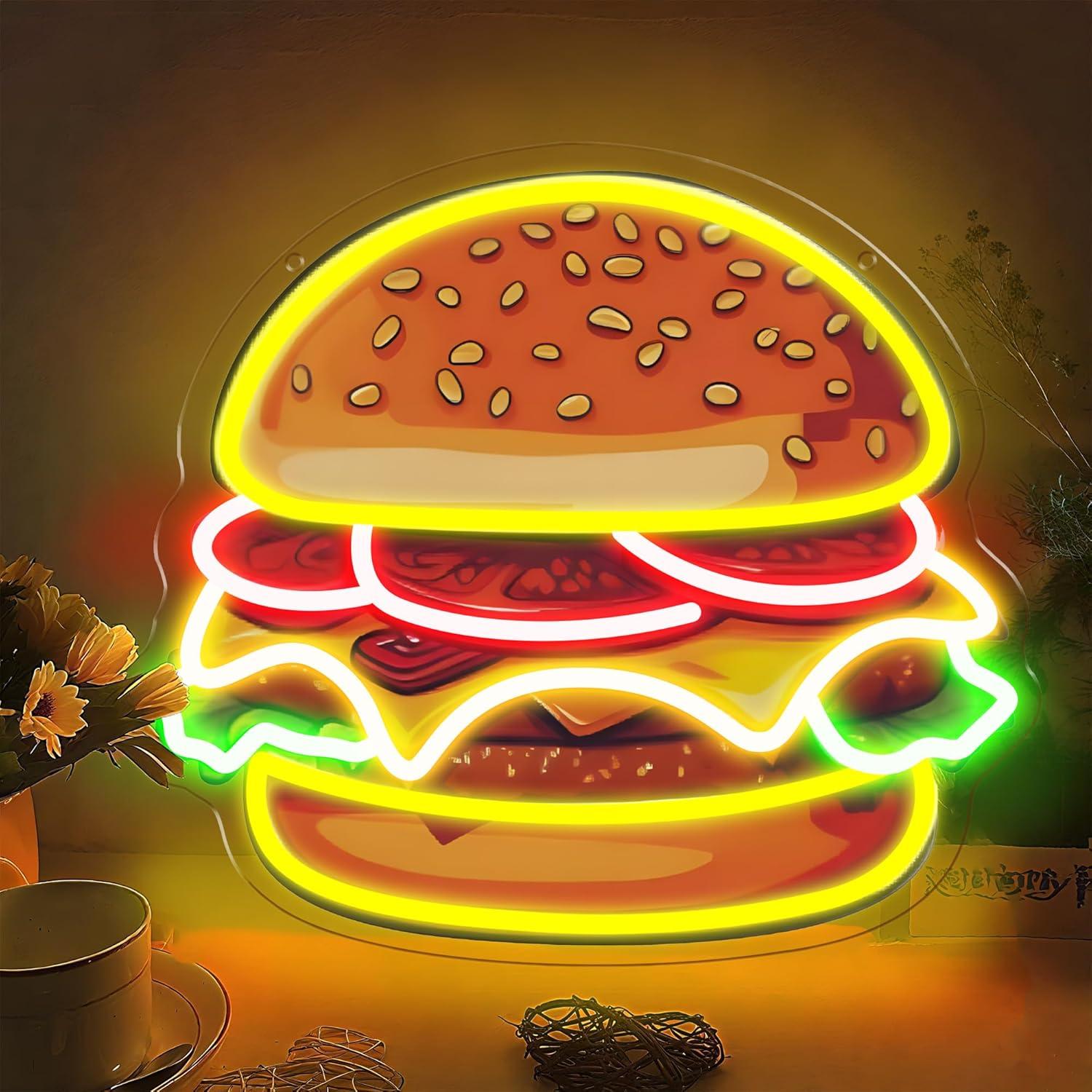 Burger Neonschild LED Hamburge – Home Bar Signs Bewertung und Preis