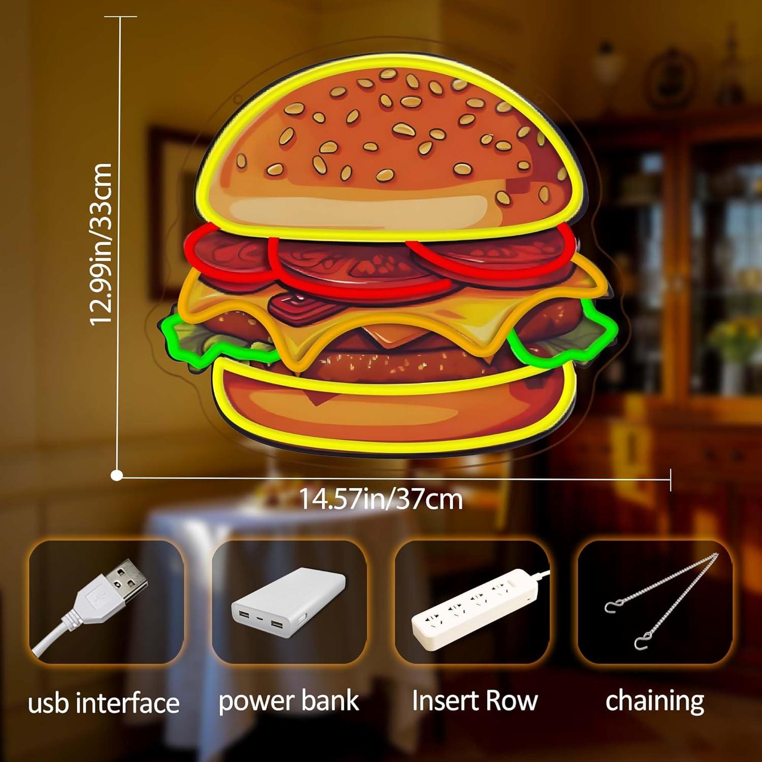 Burger Neonschild LED Hamburge – Home Bar Signs Bewertung und Preis