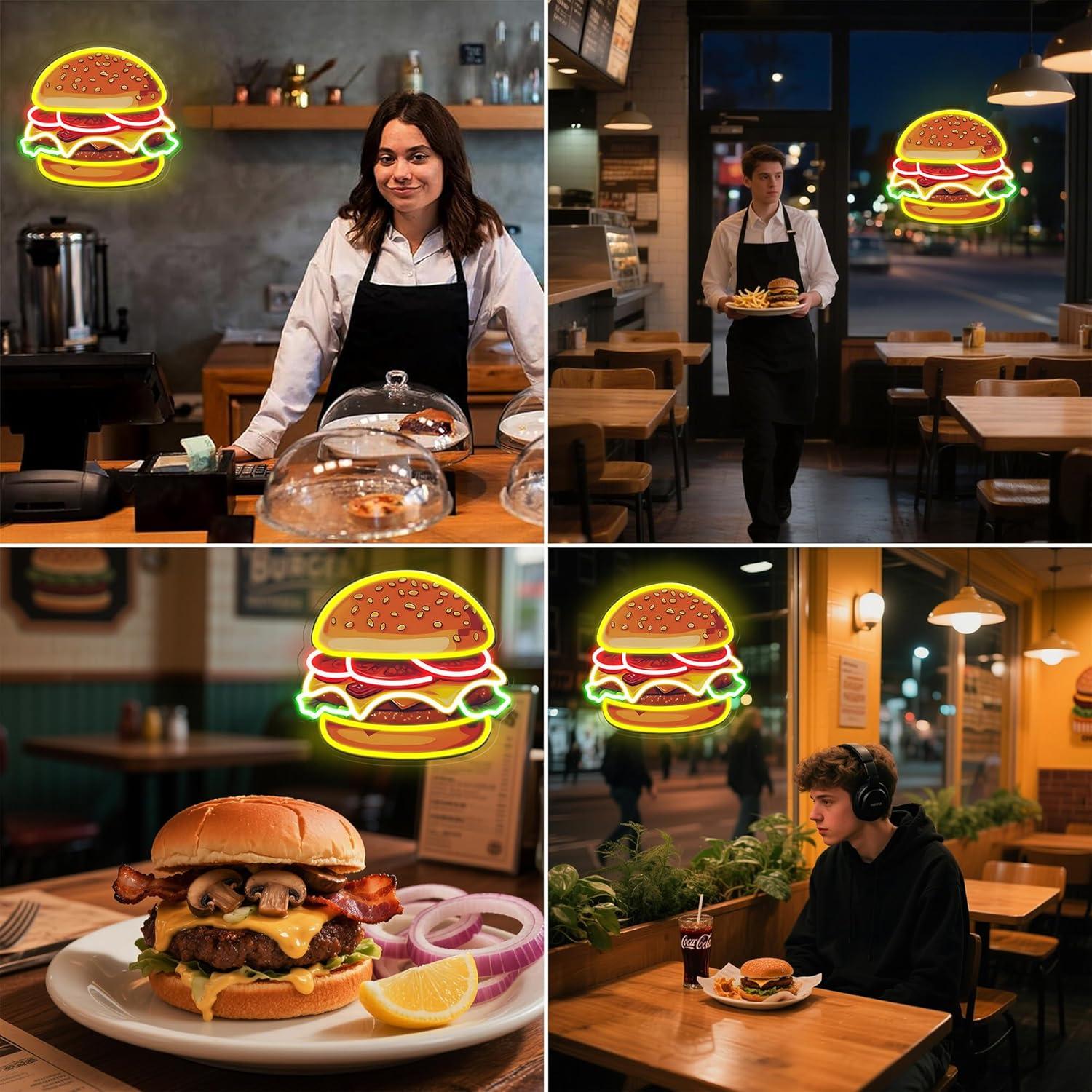 Burger Neonschild LED Hamburge – Home Bar Signs Bewertung und Preis